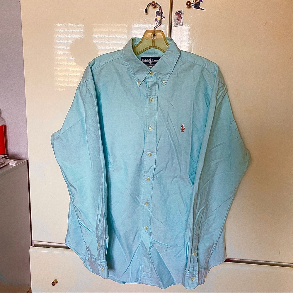 Blue aqua Ralph Lauren shirt